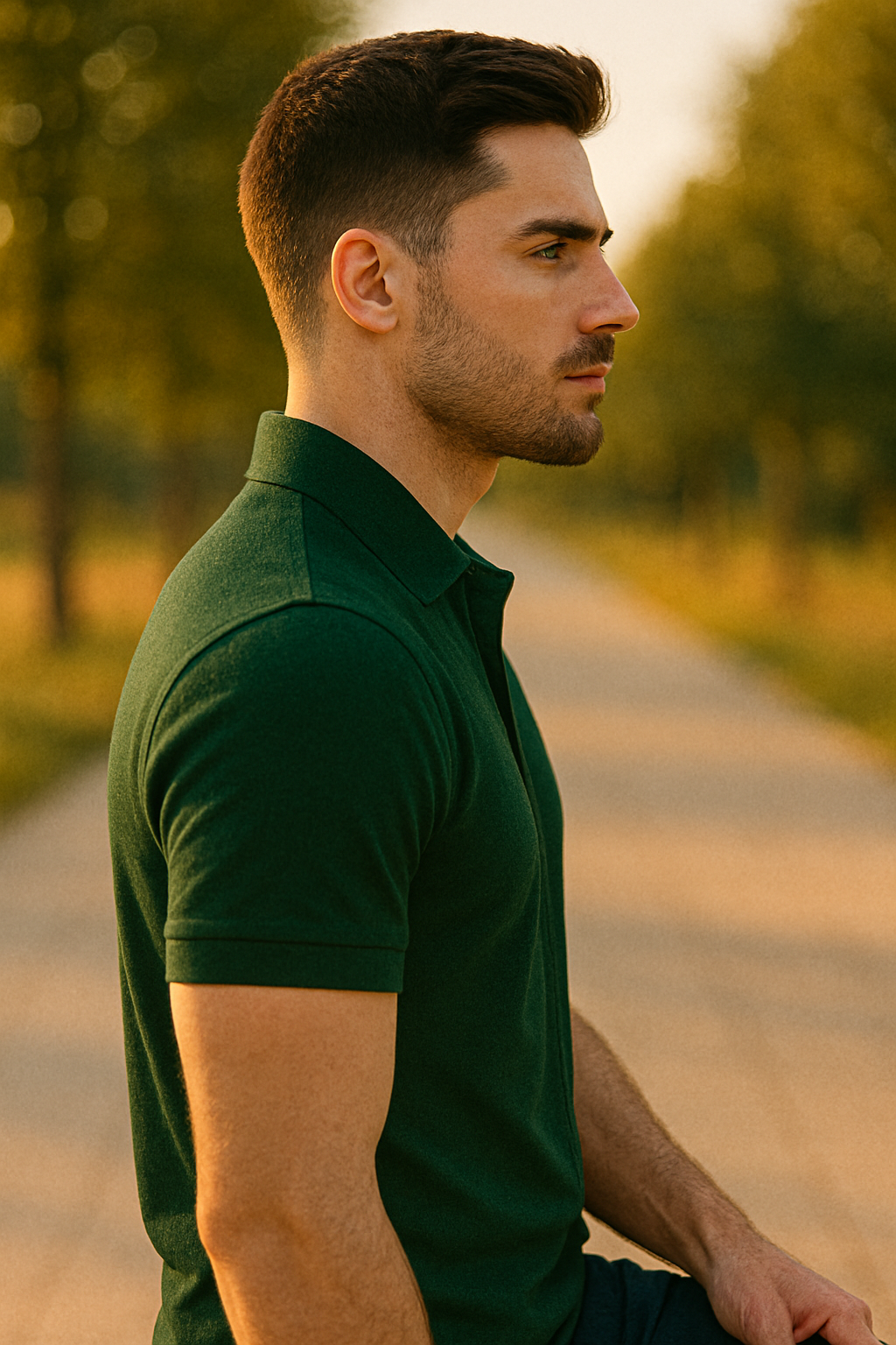 Refined. Bold. Comfortable. – BUTT-Y® Men’s Dark Green Polo T-Shirt with Signature Logo