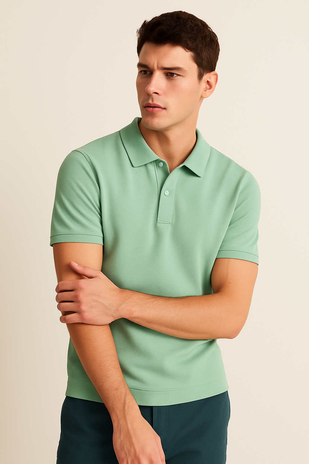 BUTT-Y Men’s Mint Green Polo T-Shirt – Regular Fit | Breathable Comfort Wear