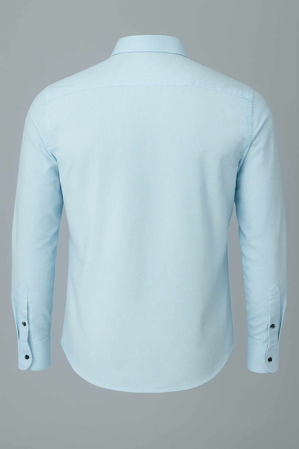 Light blue dress shirt on a gray background